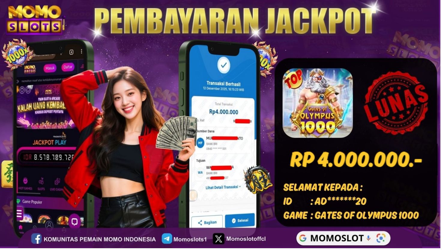 MOMOSLOTS JACKPOT SLOT GATES OF OLYMPUS 1000